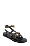 Free People Midas Touch Ankle Strap Sandal In Black