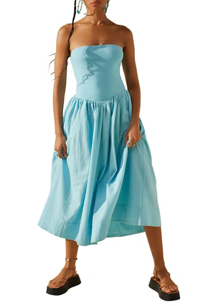 Free People Onda Strapless Midi Dress In Street Siesta