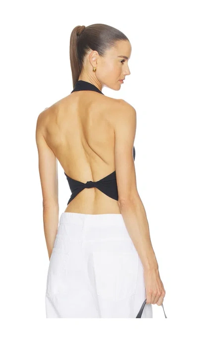 Free People Round Two Pique Halter In Black