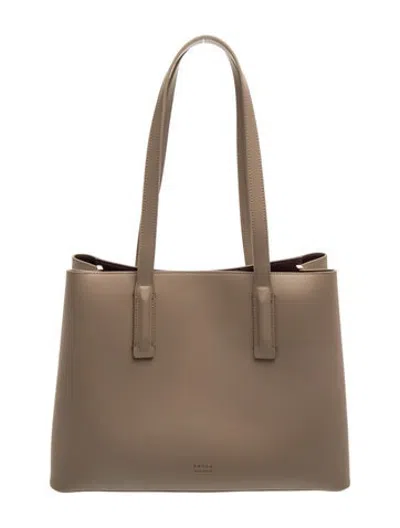 Pre-owned Freja Nyc Leather Tote In Neutrals