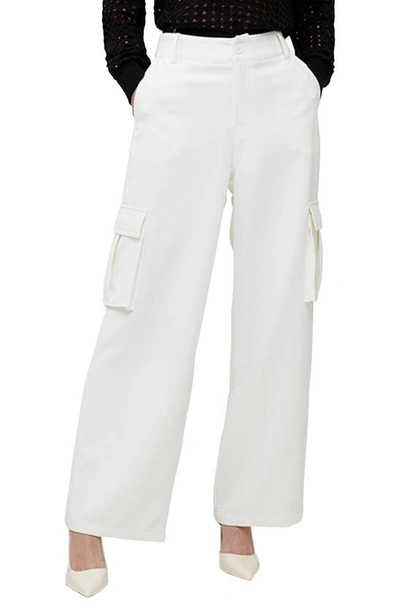 French Connection Combat Wide Leg Cargo Pants In Summer White