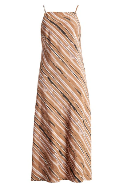 French Connection Gaia Flavia Textured Stripe Sundress In Brown