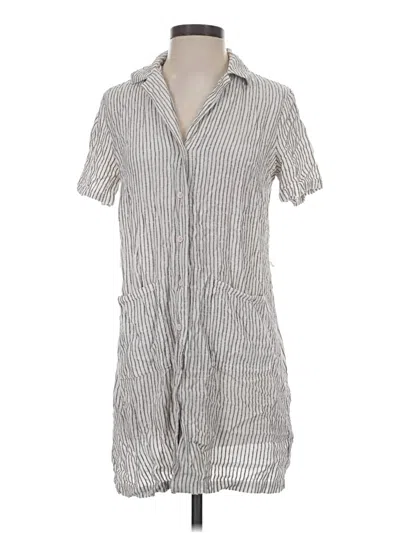 Pre-owned French Connection Short Sleeve Button Down Shirt In Silver