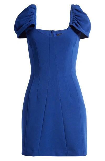 French Connection Whisper Flutter Sleeve Minidress In Cobalt