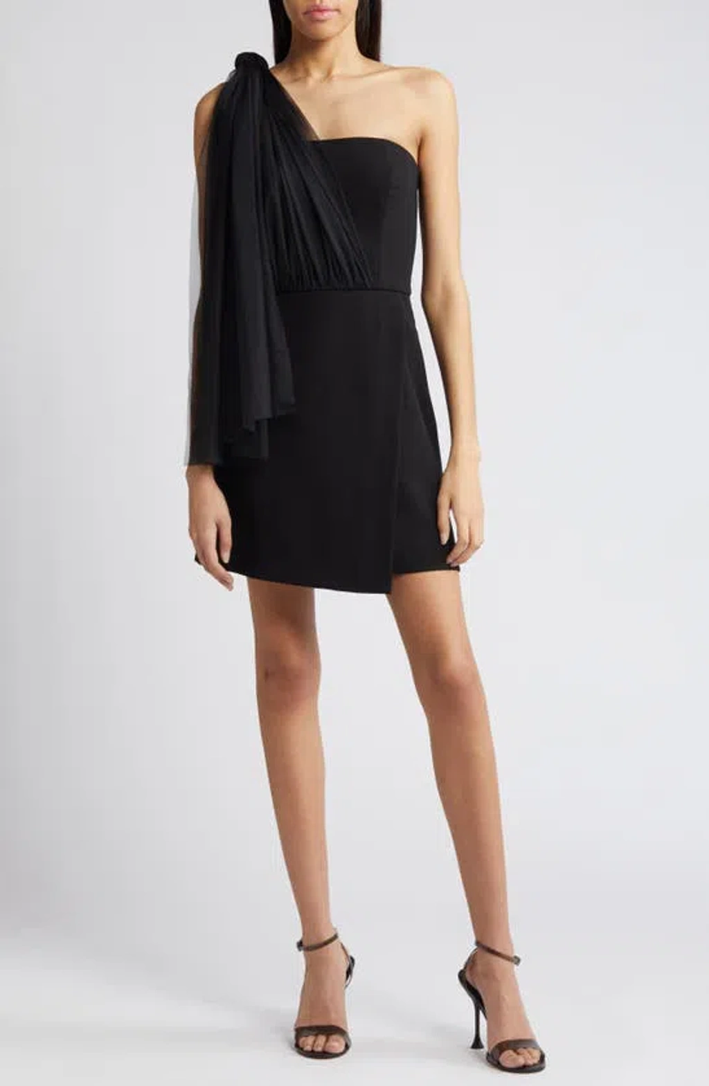 whisper one shoulder mini dress $148 French Connection Womens White Whisper One-Shoulder Ruffle Minidress  Size 4