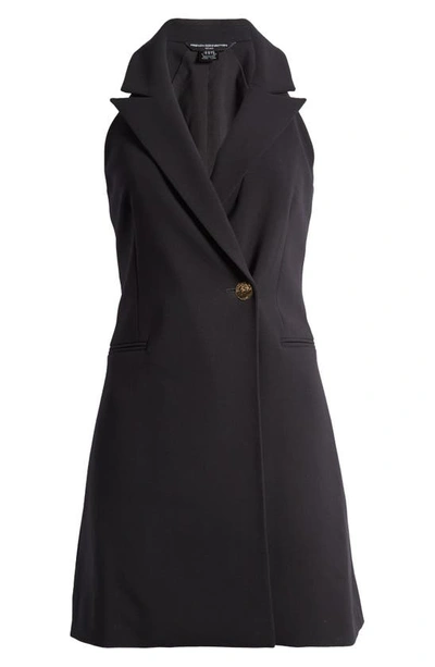 French Connection Whisper Sleeveless Blazer Minidress In Blackout