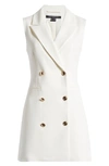 French Connection Whisper Sleeveless Blazer Minidress In Summer White