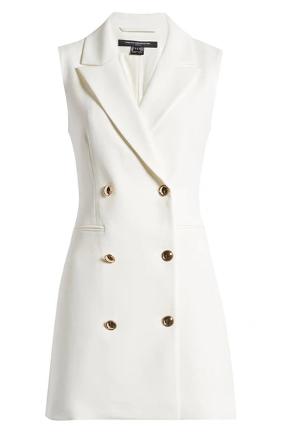 French Connection Whisper Sleeveless Blazer Minidress In Summer White