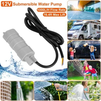 Fresh Fab Finds 12v Submersible Water Pump With 16.4ft Max Lift 1000l/h Flow Rate For Garden Sprinklers Lawn Shower In White