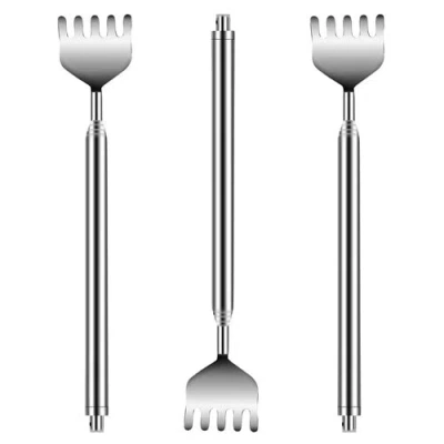 Fresh Fab Finds 3pcs 20" Telescopic Back Scratcher Stainless Steel Extendable Bear Eagle Claw Massager