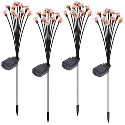 Fresh Fab Finds 4pack Solar Powered Stake Bee Light In Black