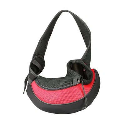 Fresh Fab Finds Pet Carrier For Dogs Cats Hand Free Sling Adjustable Padded Strap Tote Bag Breathable Shoulder Bag C In Red