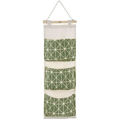 Fresh Fab Finds Wall Mounted Storage Bag Door Closet Hanging Storage Bag Organizer Waterproof 3 Pockets Pouch In Green