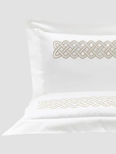 Frette Intreccio Embroidery Sham In Savage Beige
