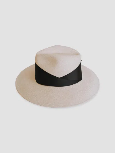 Freya Women's Gardenia Woven Straw Fedora In Natural Black