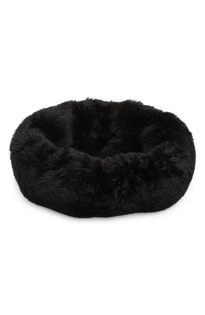 Fringe Studio Faux Fur Pet Cuddler Bed In Black