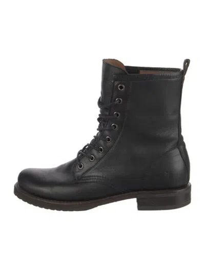 Pre-owned Frye Leather Lace-up Boots In Black