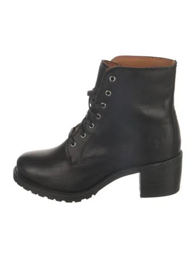 Pre-owned Frye Leather Lace-up Boots In Black