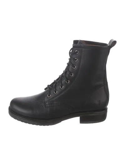 Pre-owned Frye Leather Lace-up Boots In Black