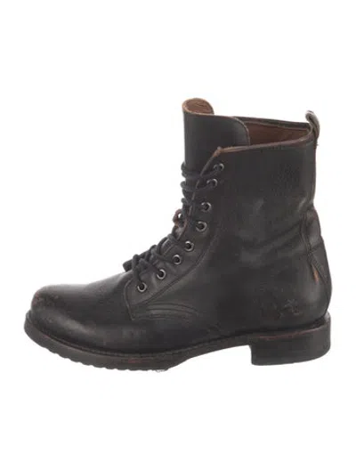Pre-owned Frye Leather Lace-up Boots In Black
