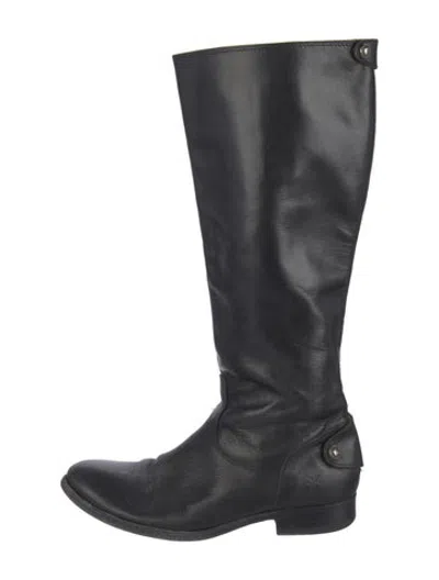 Pre-owned Frye Leather Riding Boots In Black