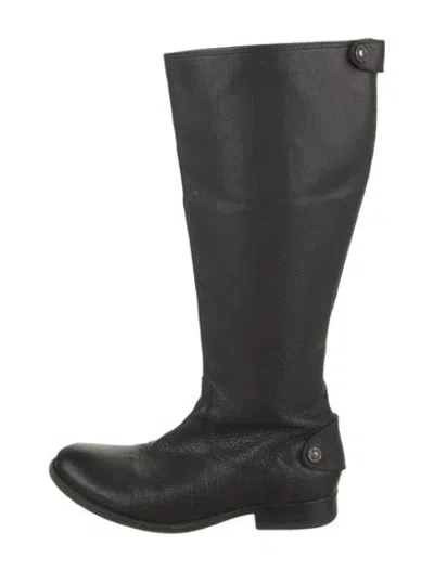 Pre-owned Frye Leather Riding Boots In Black