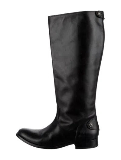 Pre-owned Frye Leather Riding Boots In Black