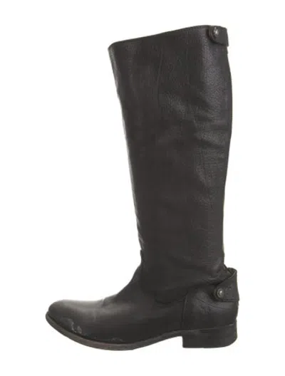 Pre-owned Frye Leather Riding Boots In Black