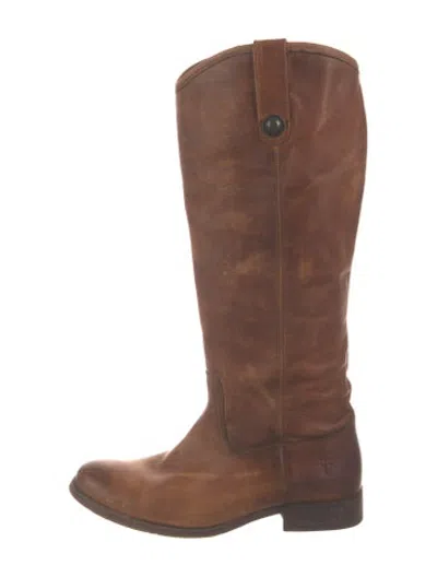 Pre-owned Frye Leather Riding Boots In Brown