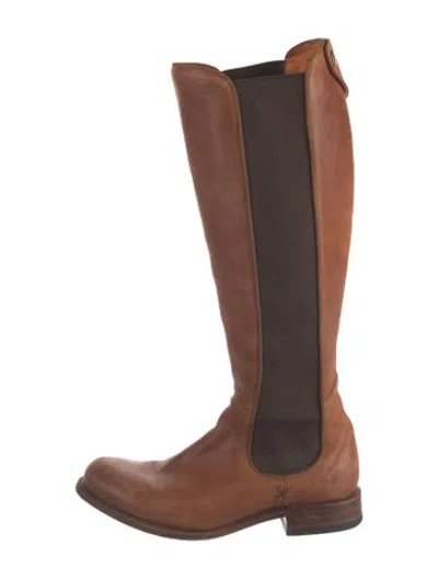 Pre-owned Frye Leather Riding Boots In Brown