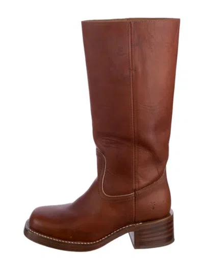 Pre-owned Frye Leather Riding Boots In Brown