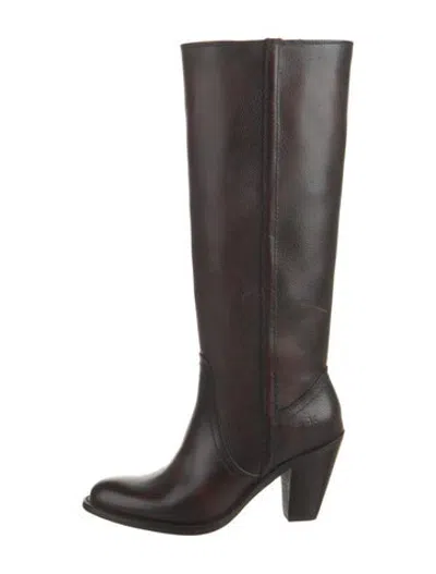 Pre-owned Frye Leather Riding Boots In Brown