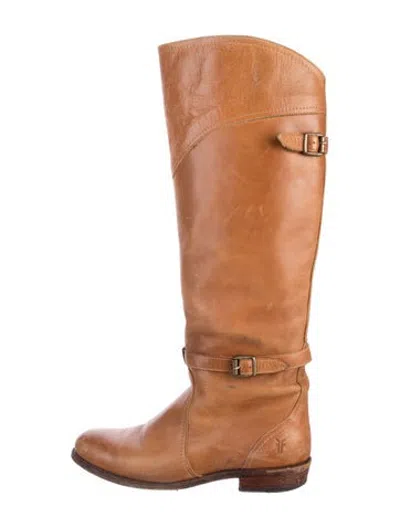 Pre-owned Frye Leather Riding Boots In Brown