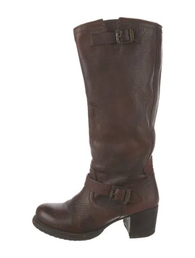 Pre-owned Frye Leather Riding Boots In Brown