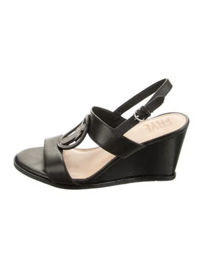 Pre-owned Frye Leather Sandals In Black