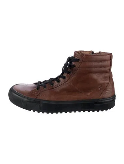 Pre-owned Frye Leather Sneakers In Brown