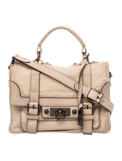 Pre-owned Frye Leather Top Handle Bag In Neutrals