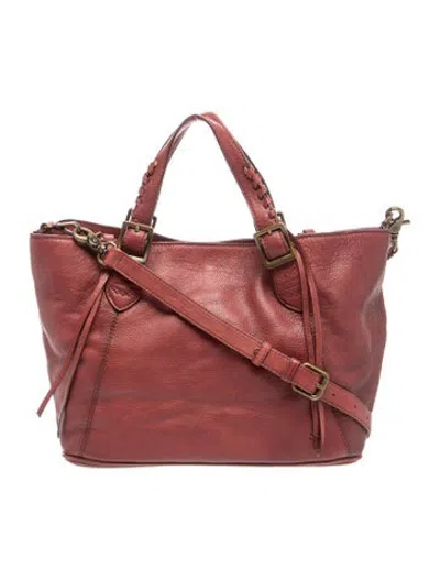 Pre-owned Frye Leather Tote In Burgundy