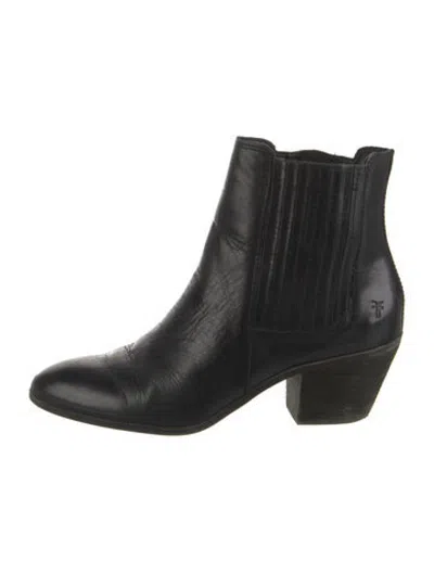 Pre-owned Frye Leather Western Boots In Black