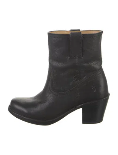 Pre-owned Frye Leather Western Boots In Black