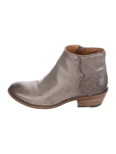 Pre-owned Frye Leather Western Boots In Grey