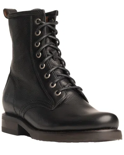 Frye Veronica Leather Combat Boot In Black