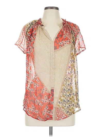Pre-owned Fun2fun Short Sleeve Blouse In Orange
