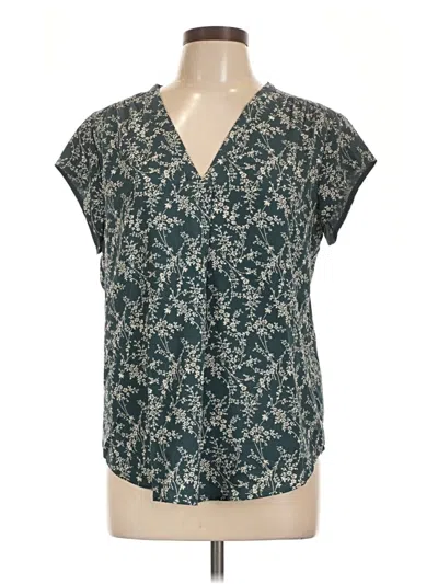 Pre-owned Fun2fun Short Sleeve Blouse In Teal