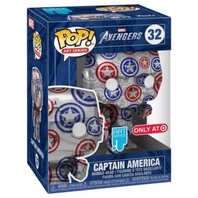 Funko Pop Marvel: Captain America (art Series) 4-inch Vinyl Figure #32 In Blue