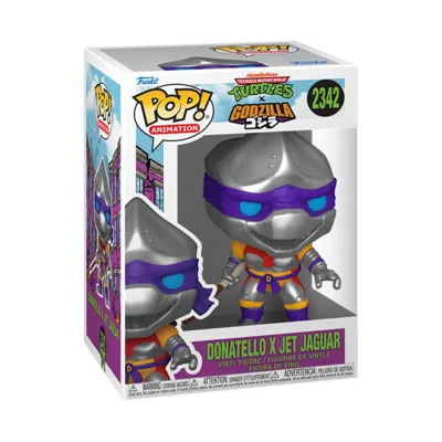 Funko Pop Tmnt X Godzilla: Donatello X Jet Jaguar 4-inch Vinyl Figure #2342 In Gray