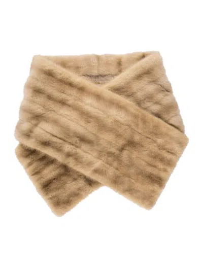Pre-owned Fur Animal Print Shawl In Neutrals