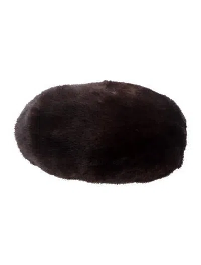 Pre-owned Fur Bonet Hat In Brown