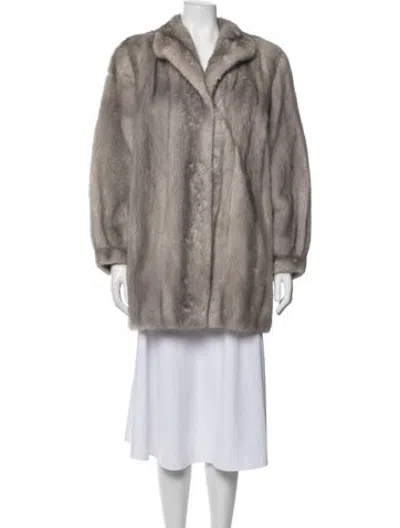 Pre-owned Fur Coat In Grey