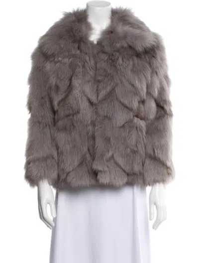 Pre-owned Fur Faux  Jacket In Grey